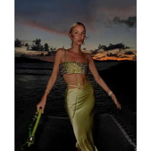 Nue Studio Charlotte Crystal Top Lime Green - Picture 9 of 9